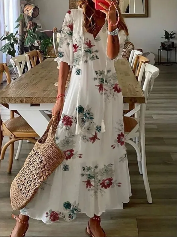 Robe Longue Bohème Femme Dianna – Maxi Robe d'Été Confortable