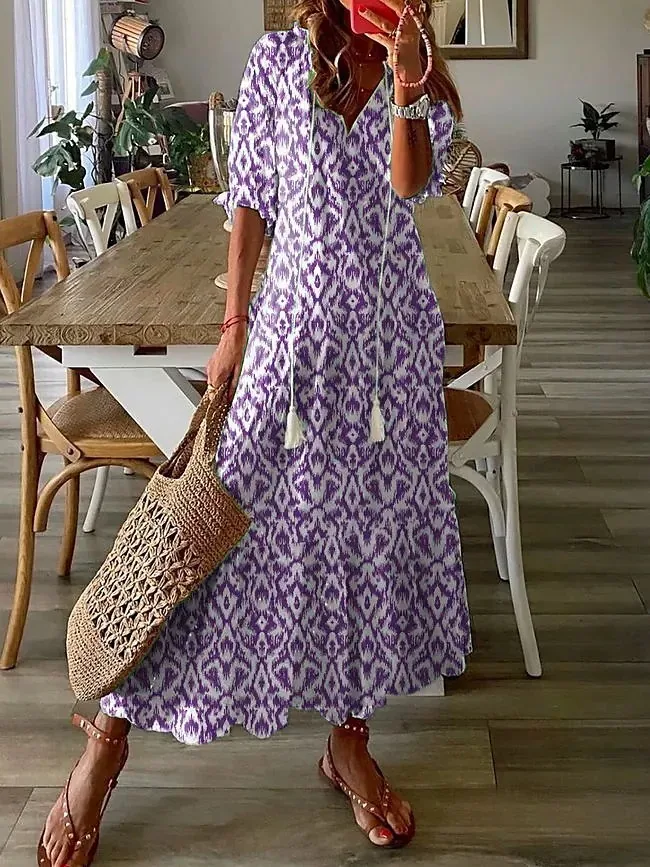 Robe Longue Bohème Femme Dianna – Maxi Robe d'Été Confortable