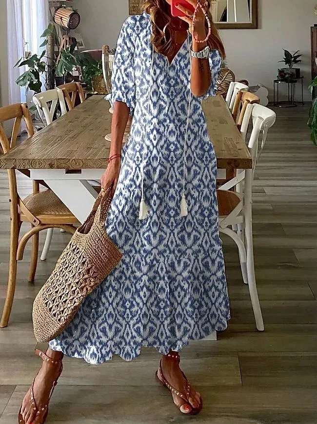 Robe Longue Bohème Femme Dianna – Maxi Robe d'Été Confortable