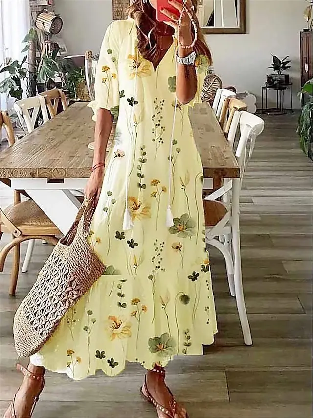 Robe Longue Bohème Femme Dianna – Maxi Robe d'Été Confortable