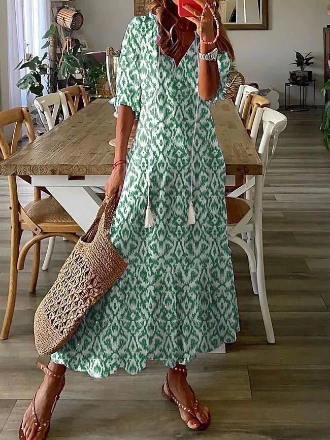 Robe Longue Bohème Femme Dianna – Maxi Robe d'Été Confortable