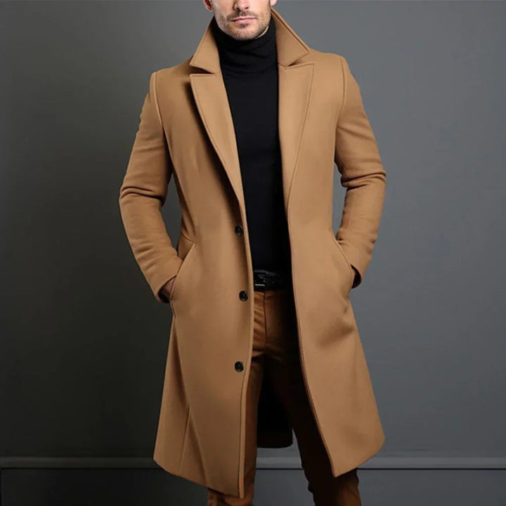 Manteau Hiver Homme Classique en Tissu de Qualité – Élégant, Léger et Pratique avec Poches Profondes 0