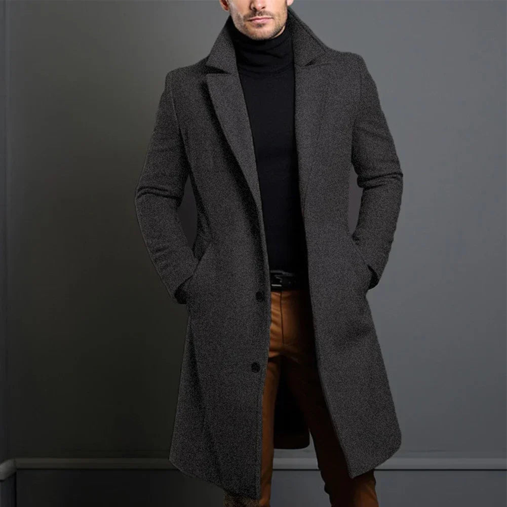 Manteau Hiver Homme Classique en Tissu de Qualité – Élégant, Léger et Pratique avec Poches Profondes 3