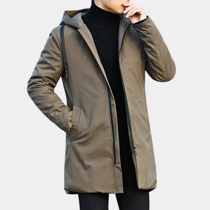 Manteau Homme Hiver Élégant Noir et Vert en Tissu Durable – Vêtement Polyvalent pour Toutes Saisons 4