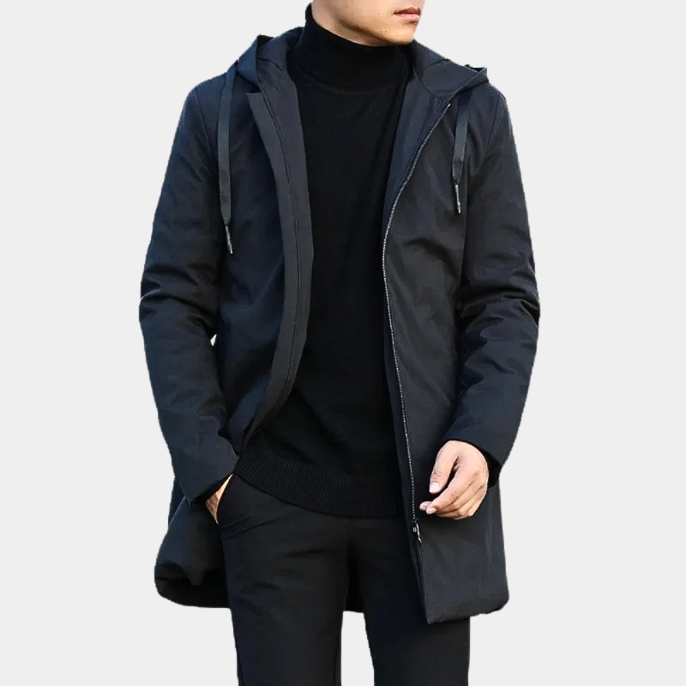 Manteau Homme Hiver Élégant Noir et Vert en Tissu Durable – Vêtement Polyvalent pour Toutes Saisons 5