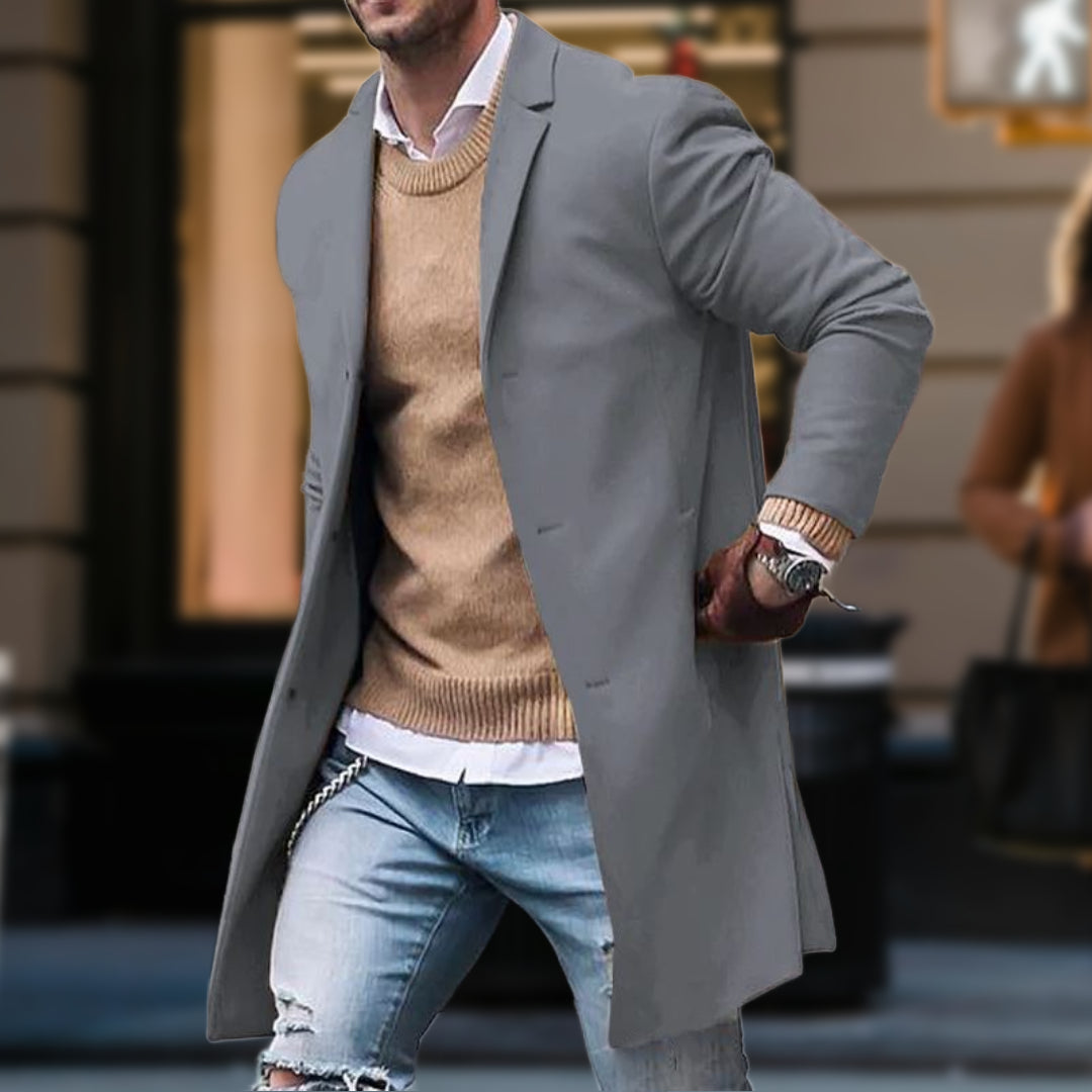 Manteau Long Moderne et Élégant avec Poches et Coupe Ajustée 3