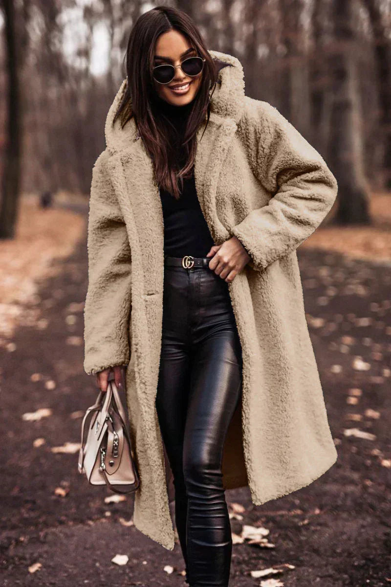 Manteau Long en Peluche pour Femme – Confort et Style pour l'Hiver 0
