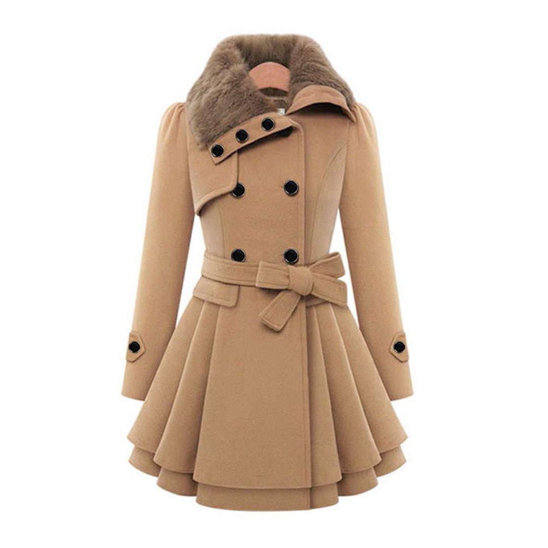 Manteau d'Hiver Femme Long avec Col en Fourrure – Chaud et Élégant, Parfait pour l'Hiver 0