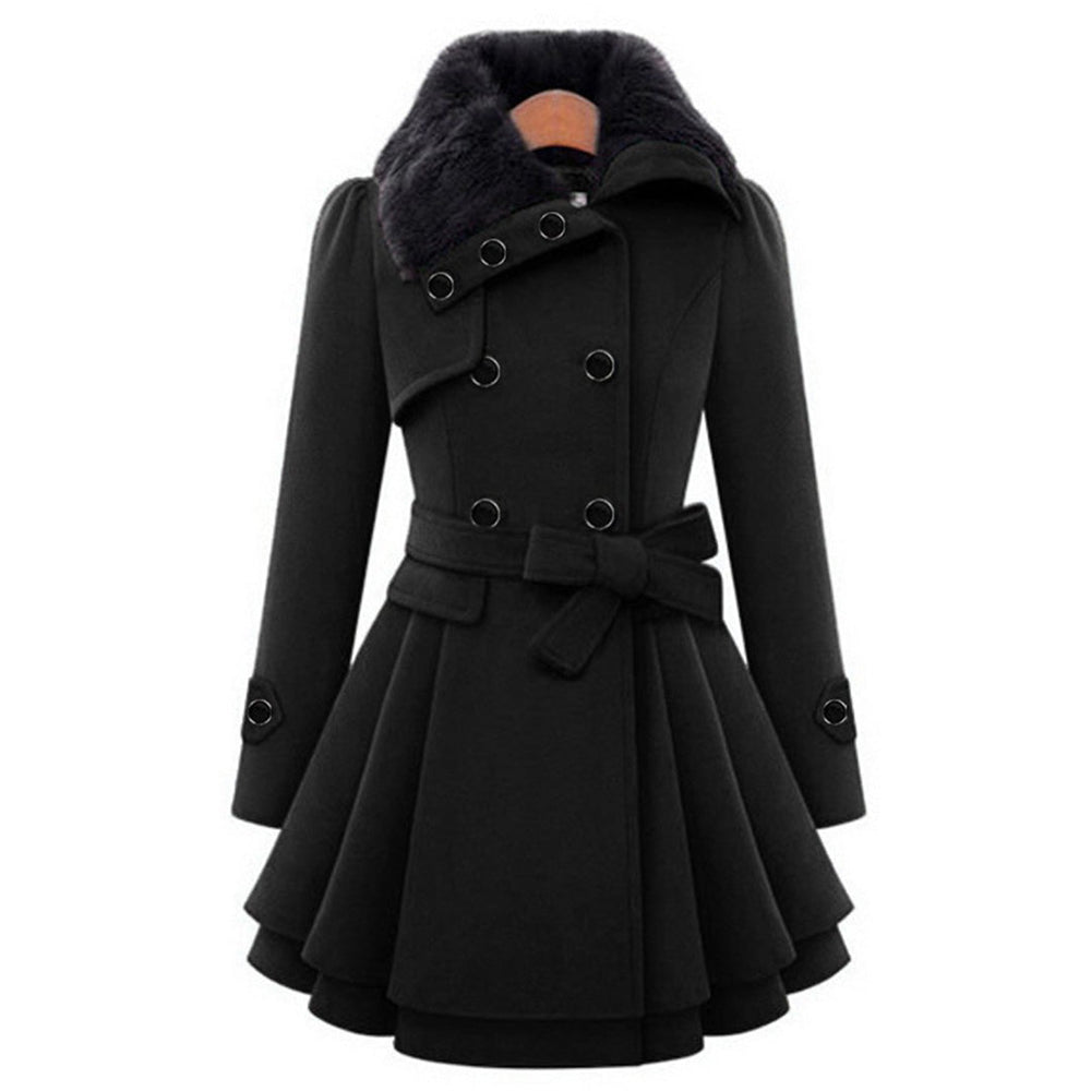 Manteau d'Hiver Femme Long avec Col en Fourrure – Chaud et Élégant, Parfait pour l'Hiver 1