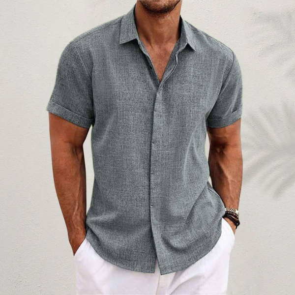 Variant image for Chemise Manche Courte Homme en Lin et Coton – Confortable et Élégante pour Été, Plusieurs Tailles et Couleurs Disponibles-15