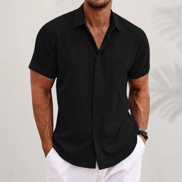 Variant image for Chemise Manche Courte Homme en Lin et Coton – Confortable et Élégante pour Été, Plusieurs Tailles et Couleurs Disponibles-8