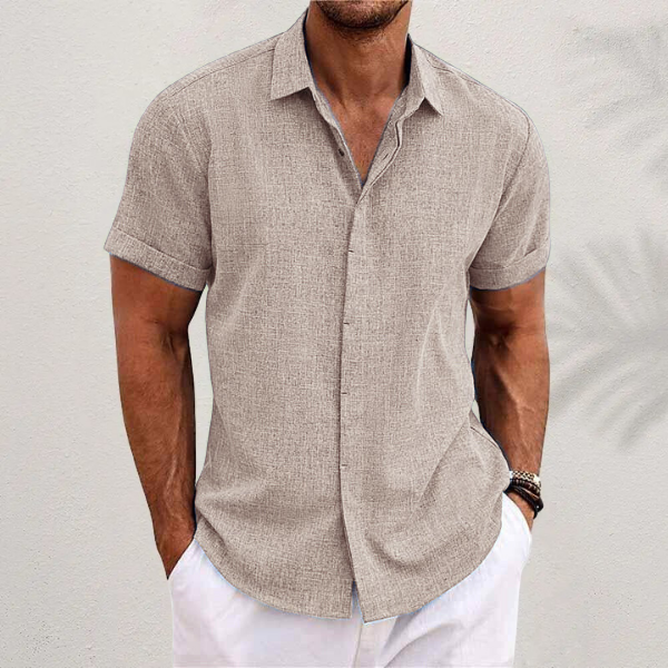Variant image for Chemise Manche Courte Homme en Lin et Coton – Confortable et Élégante pour Été, Plusieurs Tailles et Couleurs Disponibles-50