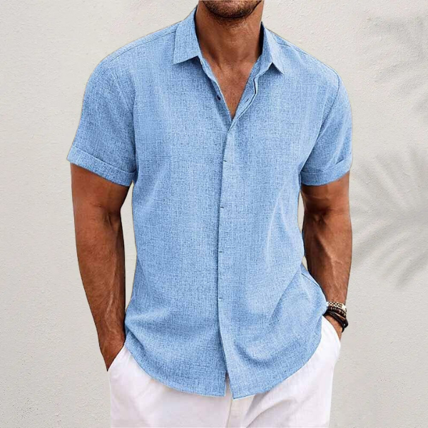 Variant image for Chemise Manche Courte Homme en Lin et Coton – Confortable et Élégante pour Été, Plusieurs Tailles et Couleurs Disponibles-36