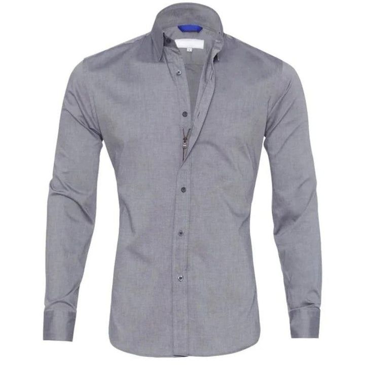 Variant image for Chemisier Homme Sans Ride avec Fermeture Éclair Cachée – Tissu Respirant et Confortable, Disponible en Noir, Blanc, Bleu-36