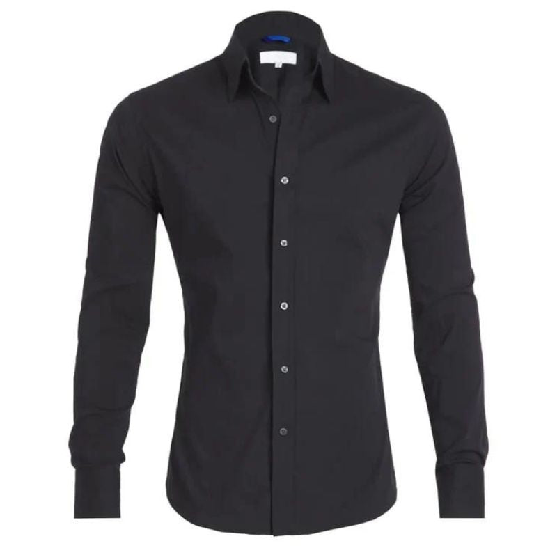 Chemisier Homme Sans Ride avec Fermeture Éclair Cachée – Tissu Respirant et Confortable, Disponible en Noir, Blanc, Bleu-4