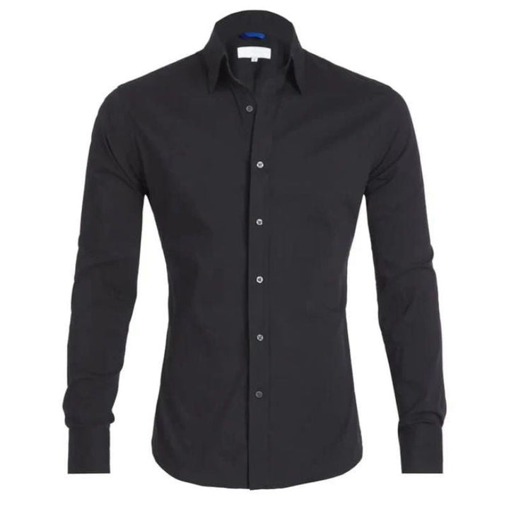 Chemisier Homme Sans Ride avec Fermeture Éclair Cachée – Tissu Respirant et Confortable, Disponible en Noir, Blanc, Bleu-4