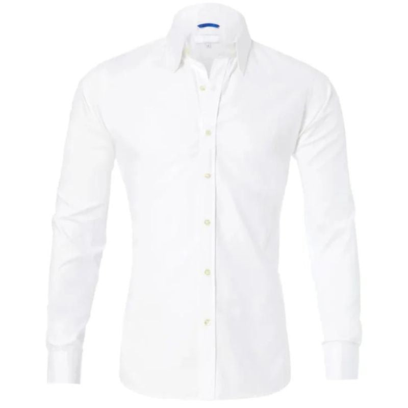 Chemisier Homme Sans Ride avec Fermeture Éclair Cachée – Tissu Respirant et Confortable, Disponible en Noir, Blanc, Bleu-6