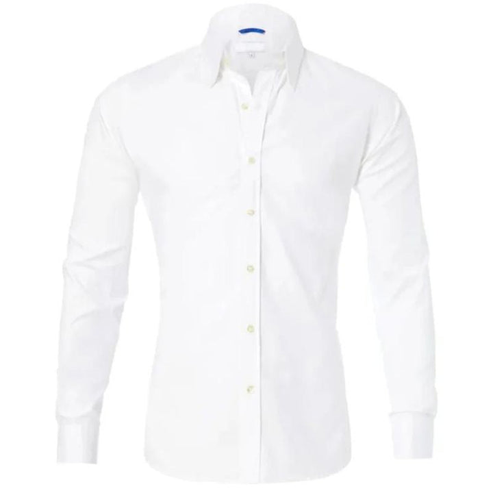 Chemisier Homme Sans Ride avec Fermeture Éclair Cachée – Tissu Respirant et Confortable, Disponible en Noir, Blanc, Bleu-6