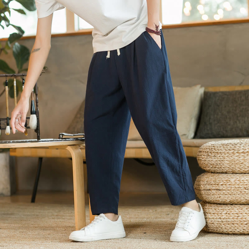 Pantalon En Lin Homme Confortable Avec Poches - Pantalons Décontractés En Coton Et Lin Pour Un Style Élégant 10