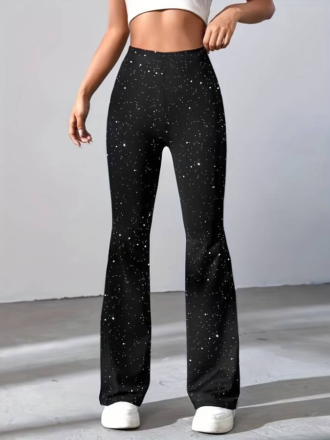 Pantalon Évasé en Tissu Pailleté pour Femmes – Élégance et Confort 0
