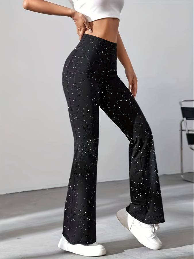 Pantalon Évasé en Tissu Pailleté pour Femmes – Élégance et Confort 2