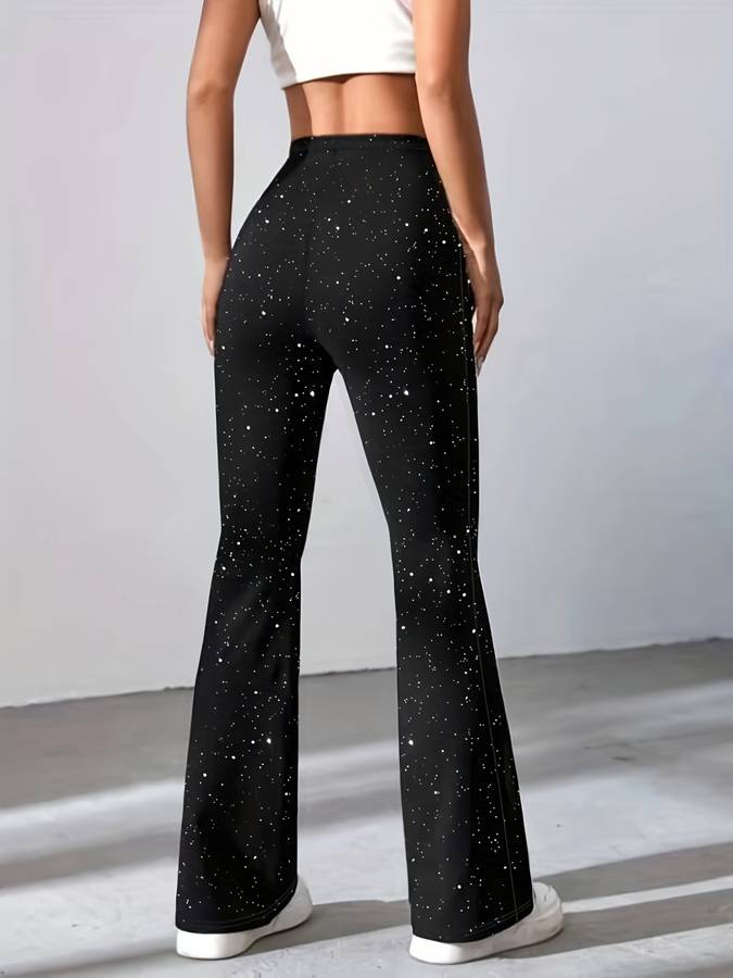 Pantalon Évasé en Tissu Pailleté pour Femmes – Élégance et Confort 4