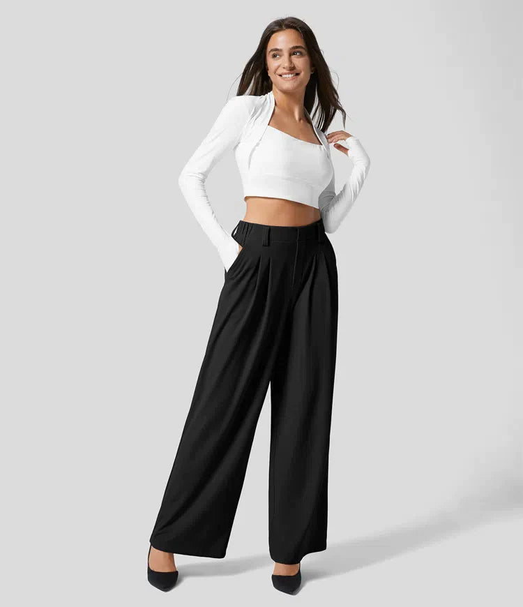 Pantalon Femme Ajusté en Tissu Élastique – Confort et Élégance pour Toutes les Morphologies 1