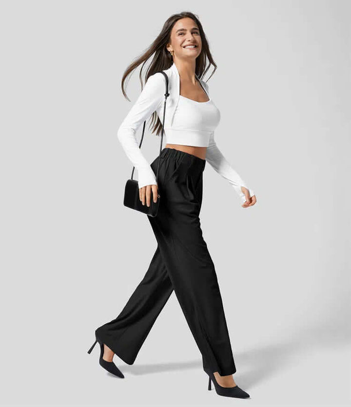 Pantalon Femme Ajusté en Tissu Élastique – Confort et Élégance pour Toutes les Morphologies 2