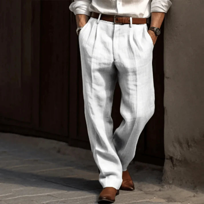 Pantalon Homme Rayé Taille L Coton Élégant 1
