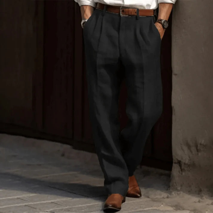 Pantalon Homme Rayé Taille L Coton Élégant 2