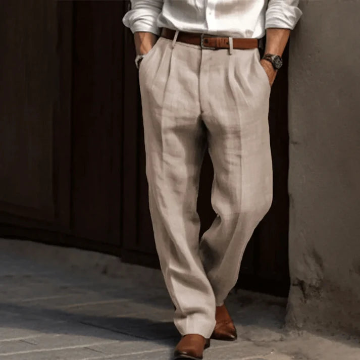 Pantalon Homme Rayé Taille L Coton Élégant 3