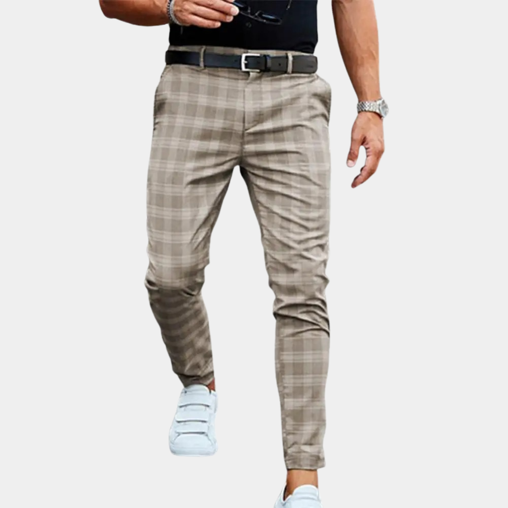 Pantalon Homme à Carreaux en Polyester – Confortable, Élégant, Tailles M à 3XL, Idéal pour Toutes les Occasions 0