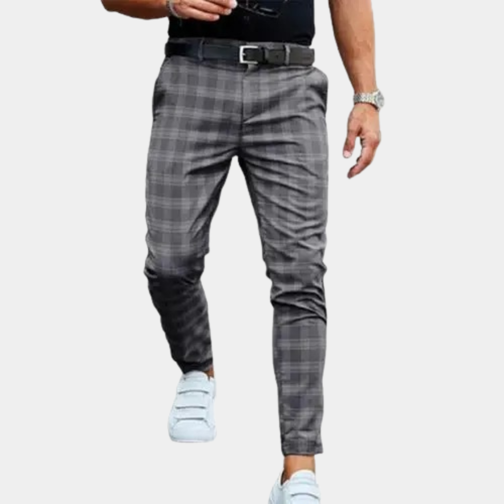 Pantalon Homme à Carreaux en Polyester – Confortable, Élégant, Tailles M à 3XL, Idéal pour Toutes les Occasions 1