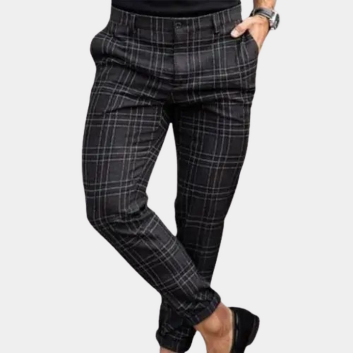 Pantalon Homme à Carreaux en Polyester – Confortable, Élégant, Tailles M à 3XL, Idéal pour Toutes les Occasions 3