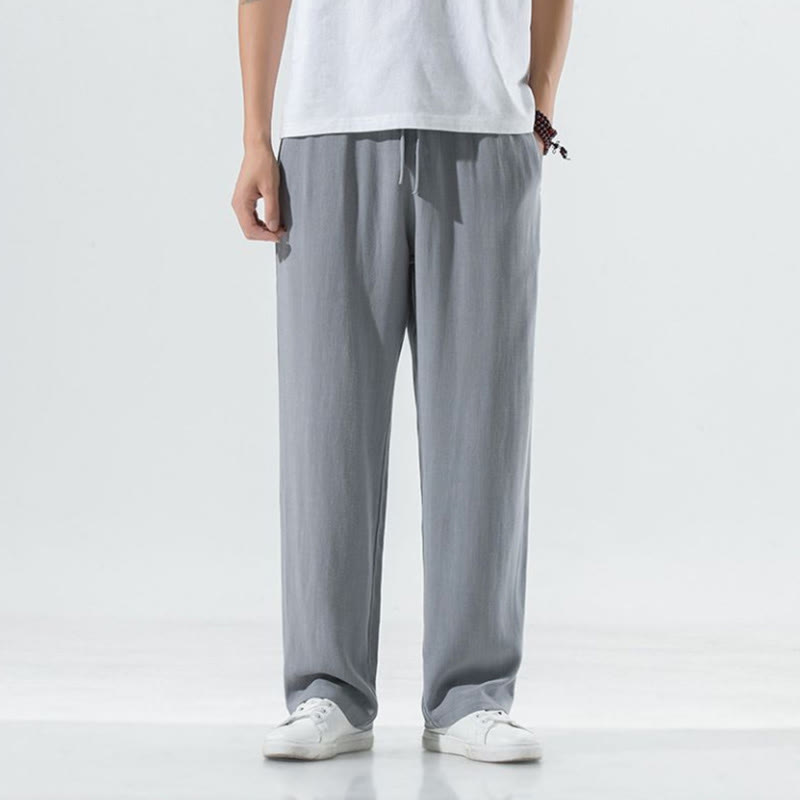 Pantalon Lin Homme Ample avec Poches – Confort et Élégance en Coton et Lin, Idéal pour Activités Quotidiennes 8