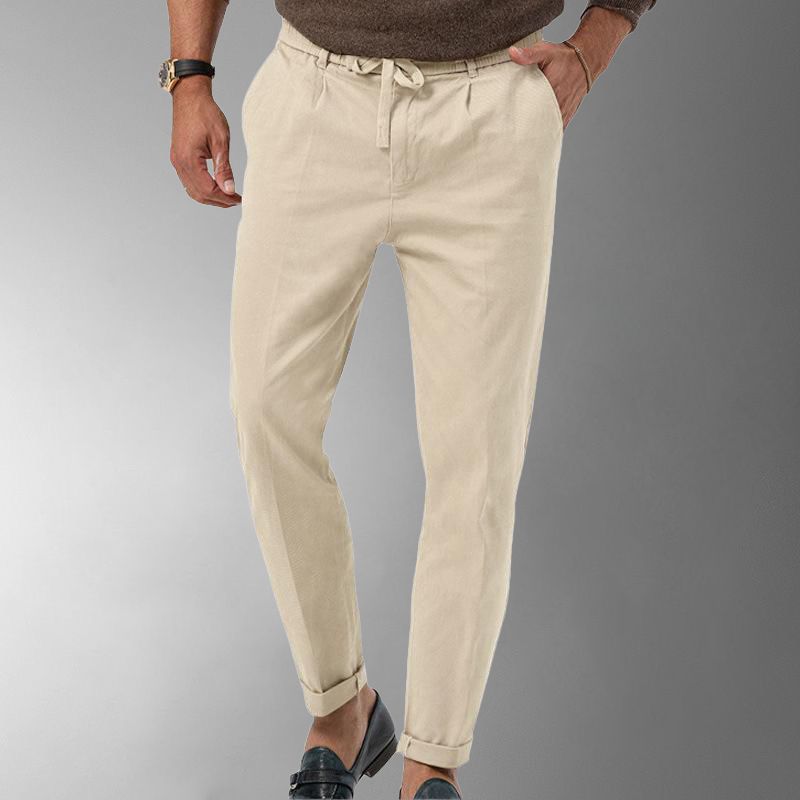 Pantalon Lin Homme Élastique – Confort et Élégance en Mélange Coton, Design Décontracté, Idéal pour Toutes Occasions 0