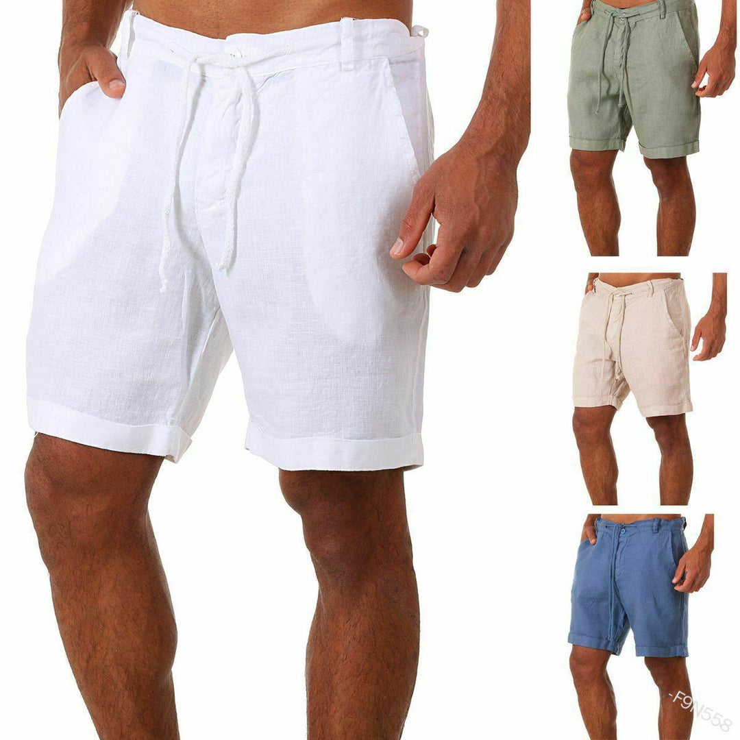 Pantalons de Sport Homme Blanc Taille M Polyester Court avec Lacets 8