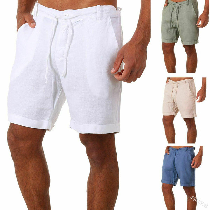 Pantalons de Sport Homme Blanc Taille M Polyester Court avec Lacets 8
