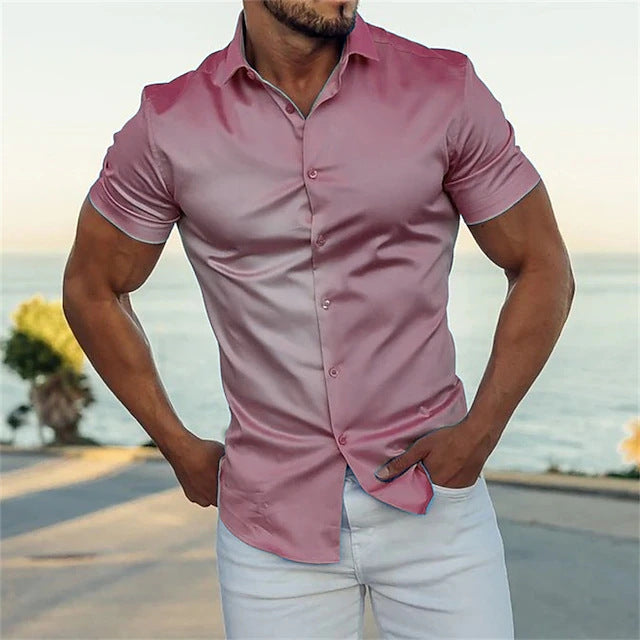 Polo Homme Bleu Ciel Taille L Mélange Coton Ajusté 2