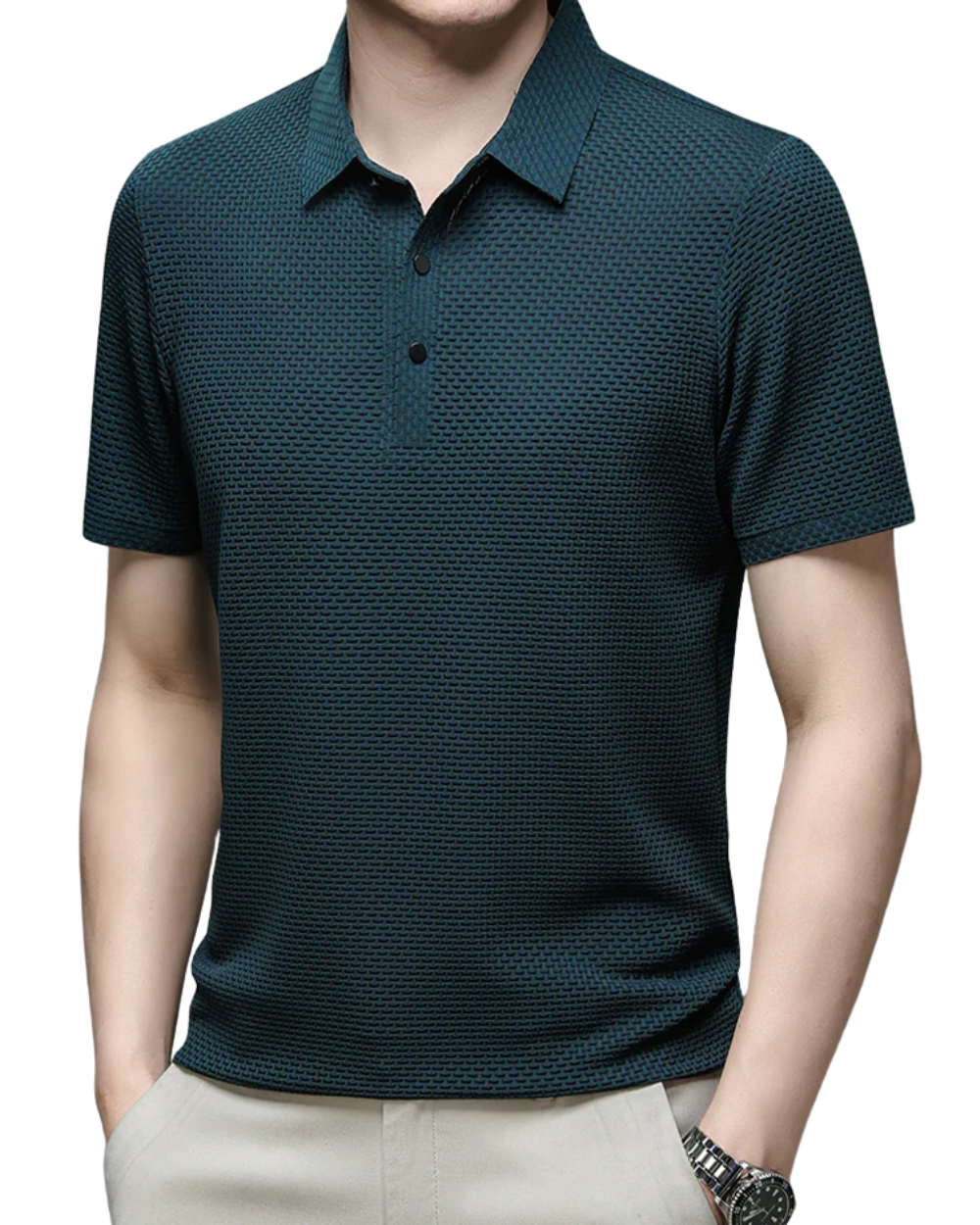 Polo Homme Manche Longue en Tissu Doux et Respirant – Coupe Ajustée pour Style Décontracté et Semi-Formel 1