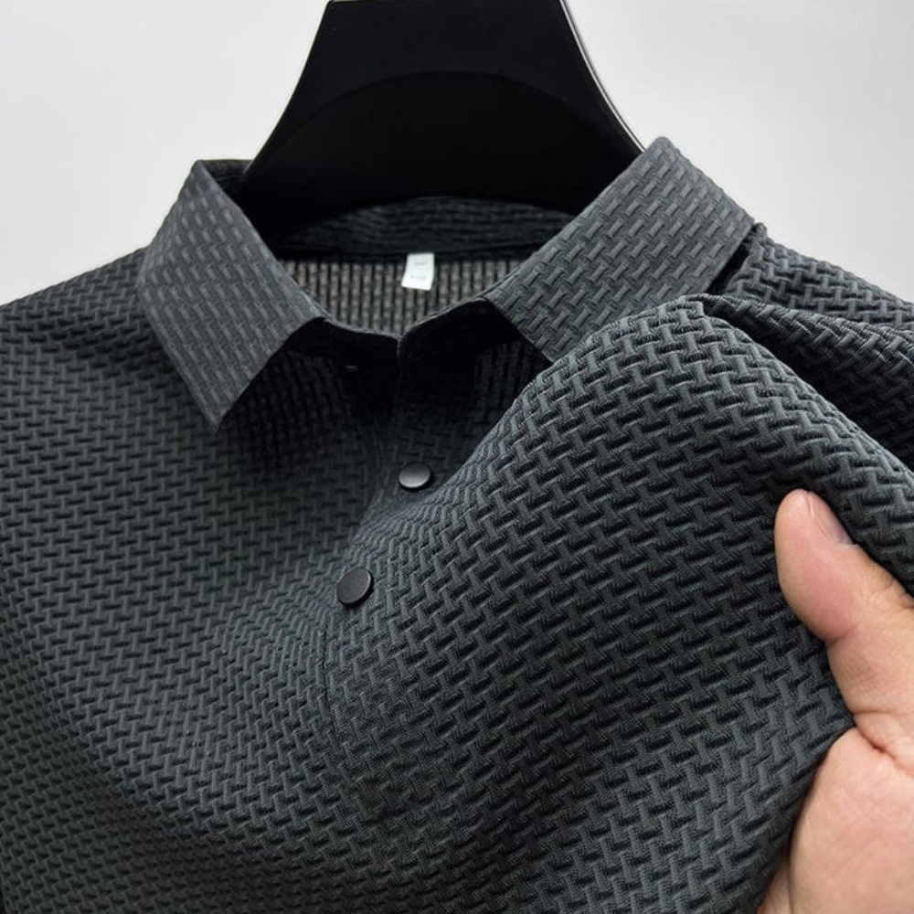 Polo Homme Manche Longue en Tissu Doux et Respirant – Coupe Ajustée pour Style Décontracté et Semi-Formel 2