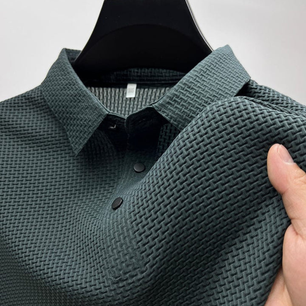 Polo Homme Manche Longue en Tissu Doux et Respirant – Coupe Ajustée pour Style Décontracté et Semi-Formel 3