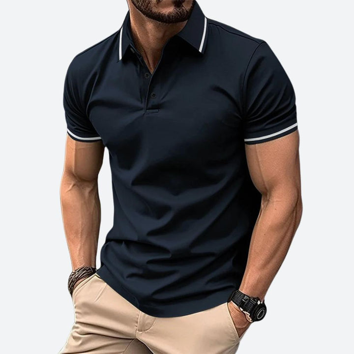 Polo Homme à Manches Courtes en Tissu Respirant – Élégant et Confortable pour Bureau et Loisirs 0