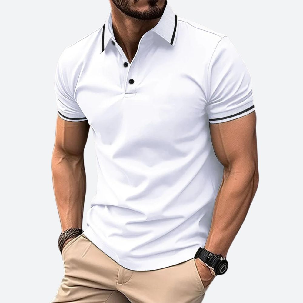 Polo Homme à Manches Courtes en Tissu Respirant – Élégant et Confortable pour Bureau et Loisirs 1