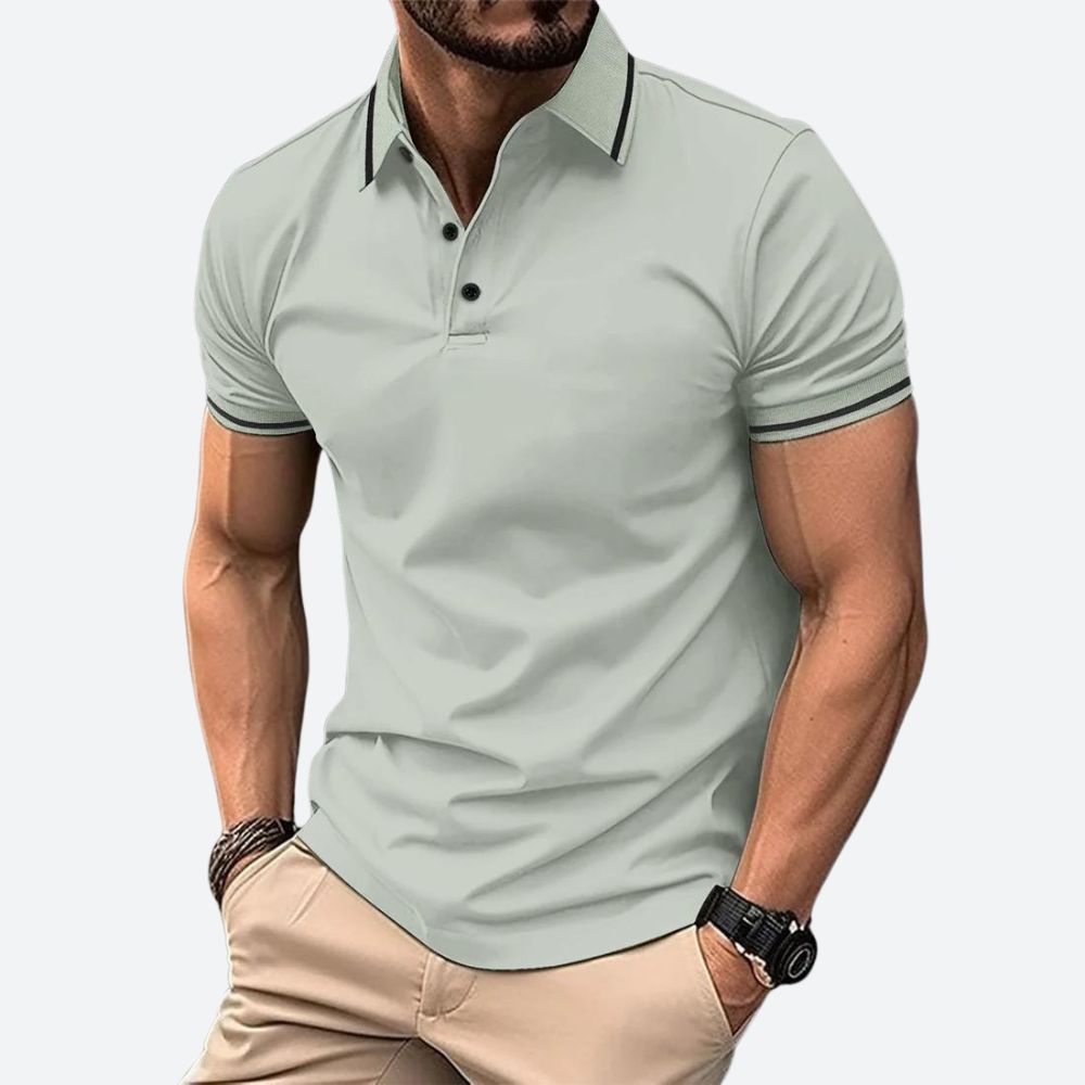 Polo Homme à Manches Courtes en Tissu Respirant – Élégant et Confortable pour Bureau et Loisirs 7