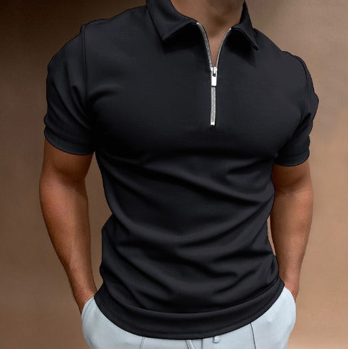 Polo Homme à Raccord Zippé en Polyester, Design Élégant et Confort Optimal, Disponible en Plusieurs Tailles et Couleurs 2