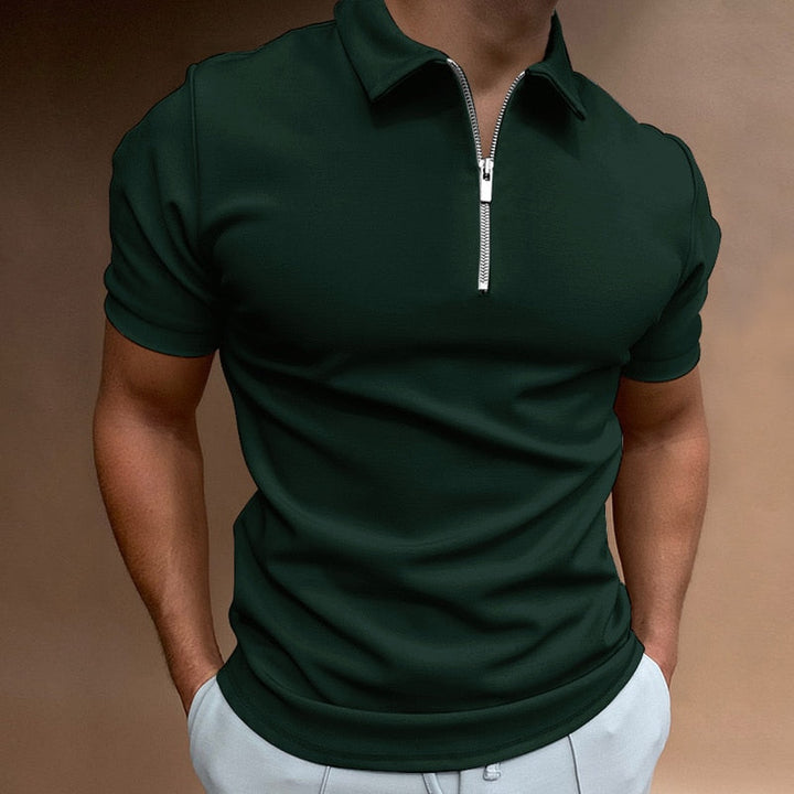 Polo Homme à Raccord Zippé en Polyester, Design Élégant et Confort Optimal, Disponible en Plusieurs Tailles et Couleurs 4