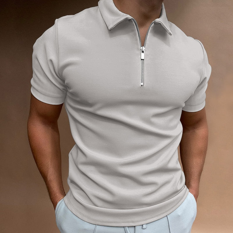 Polo Homme à Raccord Zippé en Polyester, Design Élégant et Confort Optimal, Disponible en Plusieurs Tailles et Couleurs 6