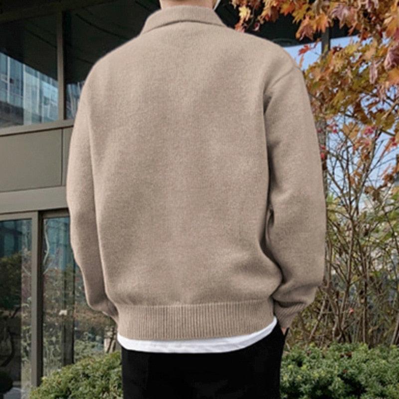 Polo Homme en Laine Boutonné, Manche Longue, Élégance et Confort, Disponible en Plusieurs Tailles et Couleurs 1