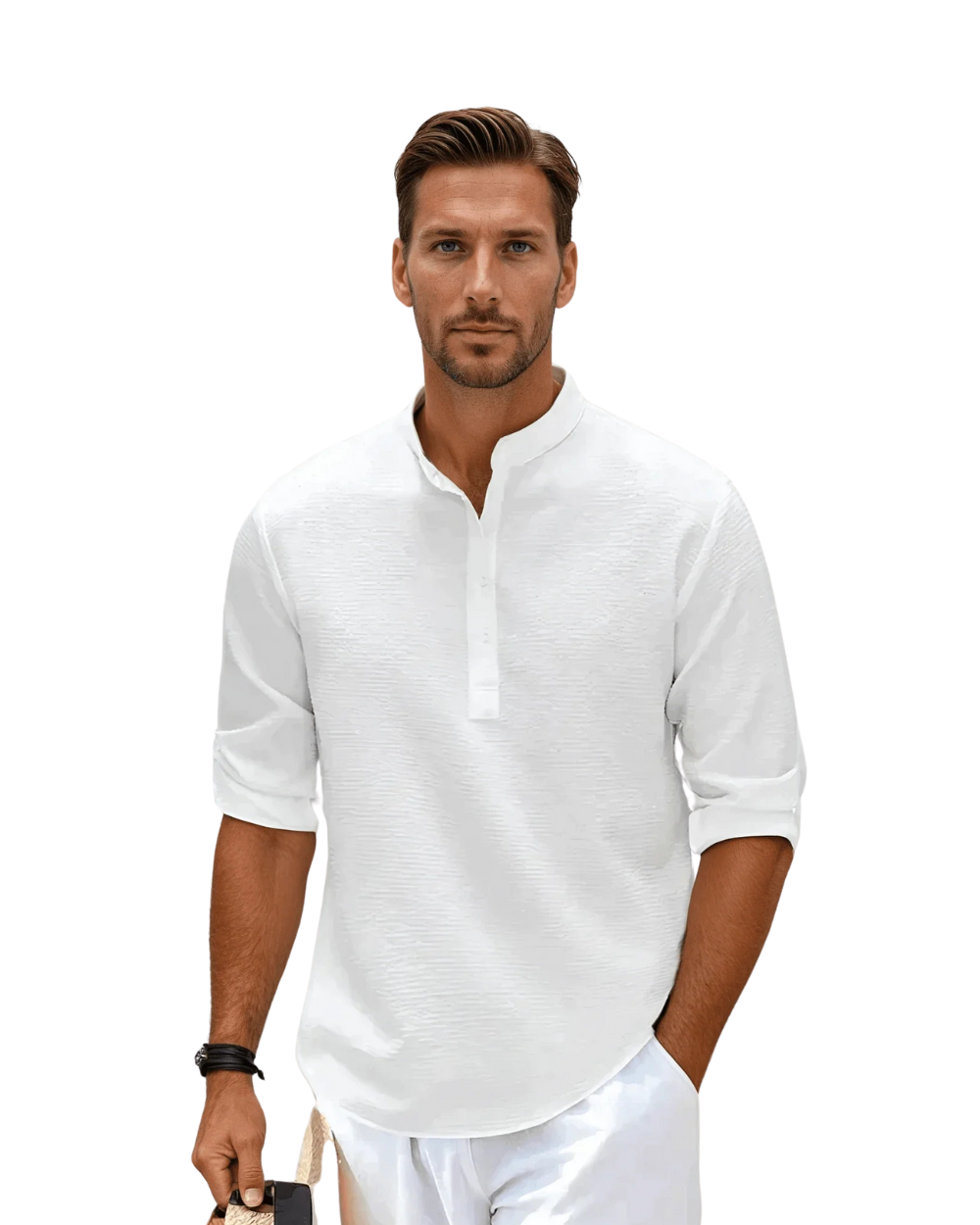 Polo Manche Longue Homme en Tissu Léger et Respirant - Style Décontracté et Élégant, Coupe Ajustée 1